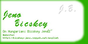 jeno bicskey business card